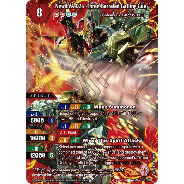 Image for New EVA-02a -Three-Barreled Gatling Gun- (SAGA) (CB01-001) (CB01) - Battle Spirits Saga
