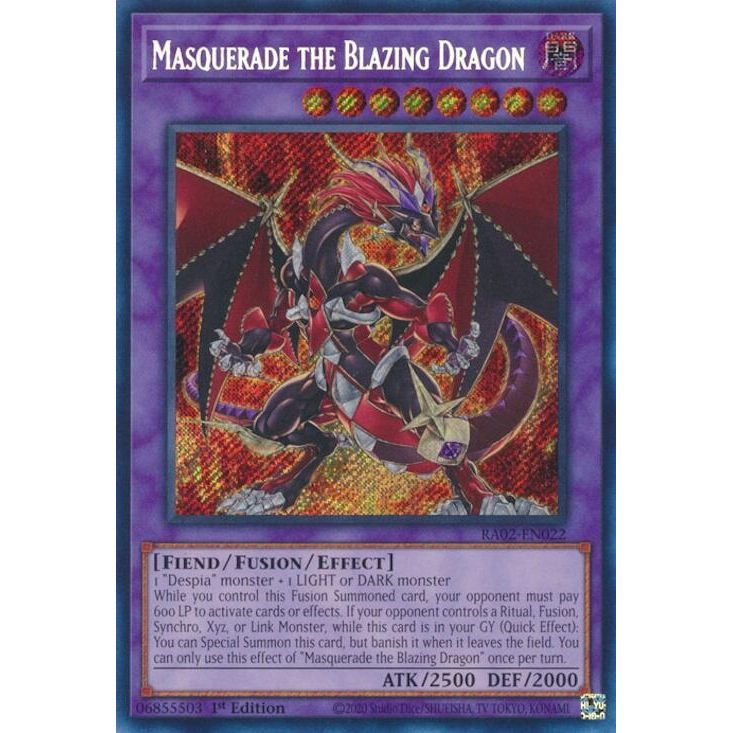 Image for Masquerade the Blazing Dragon (Secret Rare) (RA02-EN022) (RA02) - YuGiOh