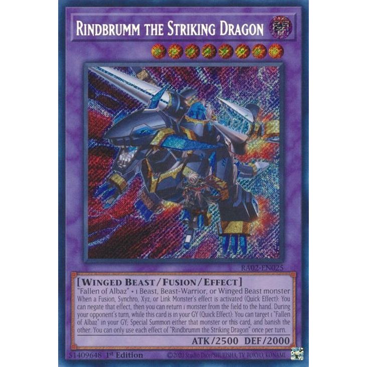 Image for Rindbrumm the Striking Dragon (Secret Rare) (RA02-EN025) (RA02) - YuGiOh