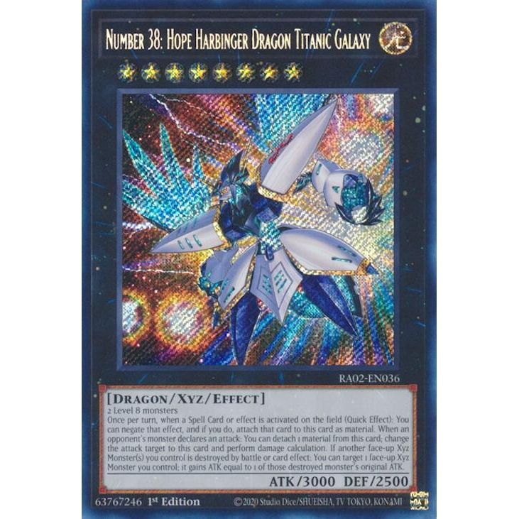 Image for Number 38: Hope Harbinger Dragon Titanic Galaxy (Secret Rare) (RA02-EN036) (RA02) - YuGiOh