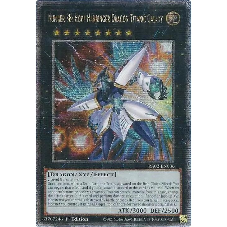 Image for Number 38: Hope Harbinger Dragon Titanic Galaxy (Quarter Century Secret Rare) (RA02-EN036) (RA02) - YuGiOh