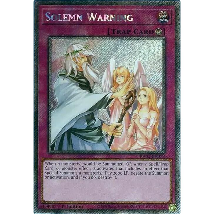 Image for Solemn Warning (Platinum Secret Rare) (RA02-EN078) (RA02) - YuGiOh