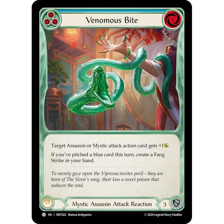 Image for Venomous Bite (Blue) (MST022) (MST) - Flesh and Blood TCG