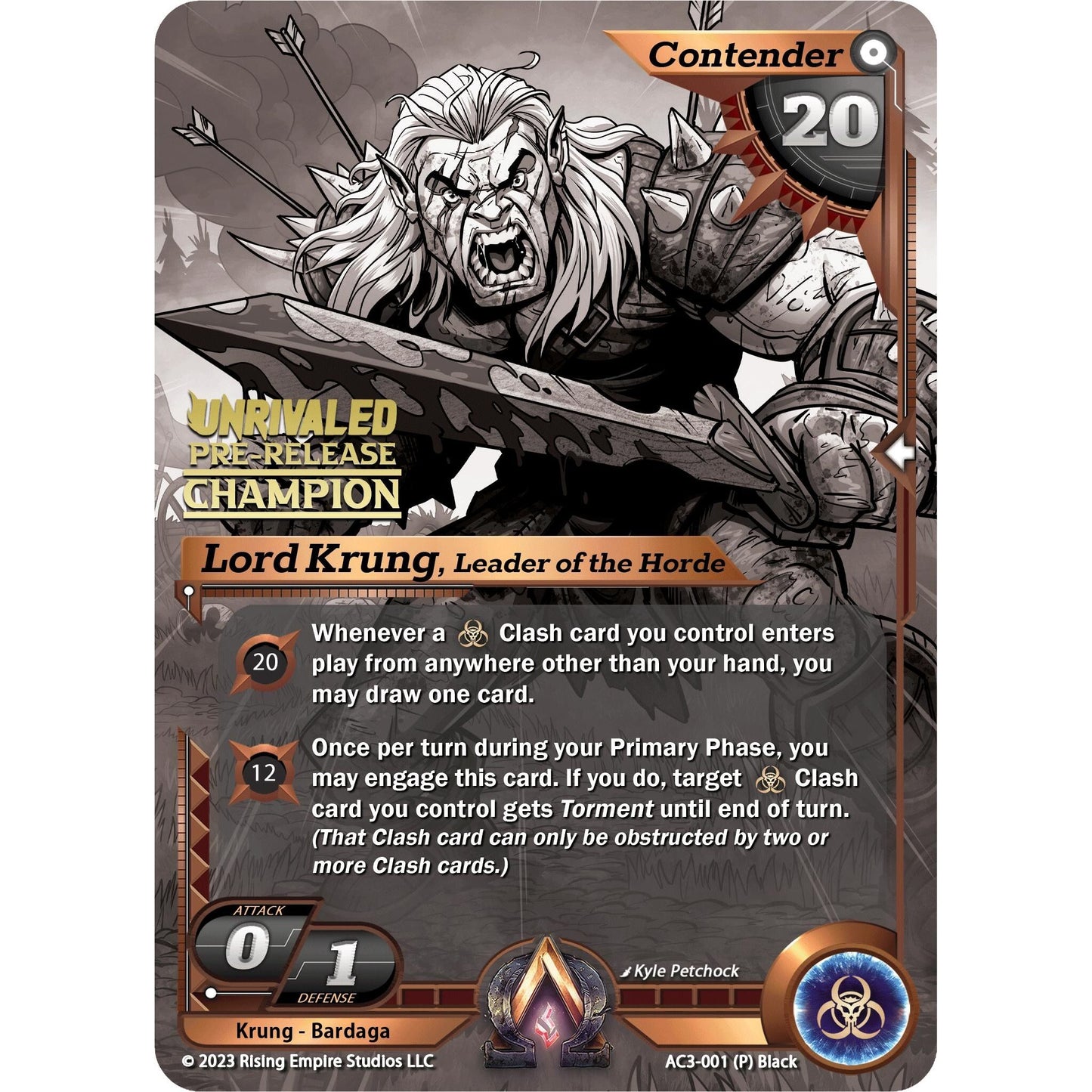 Image for Lord Krung, Leader of the Horde (Pre-Release Champion) (AC3-001) (AC3) - Alpha Clash