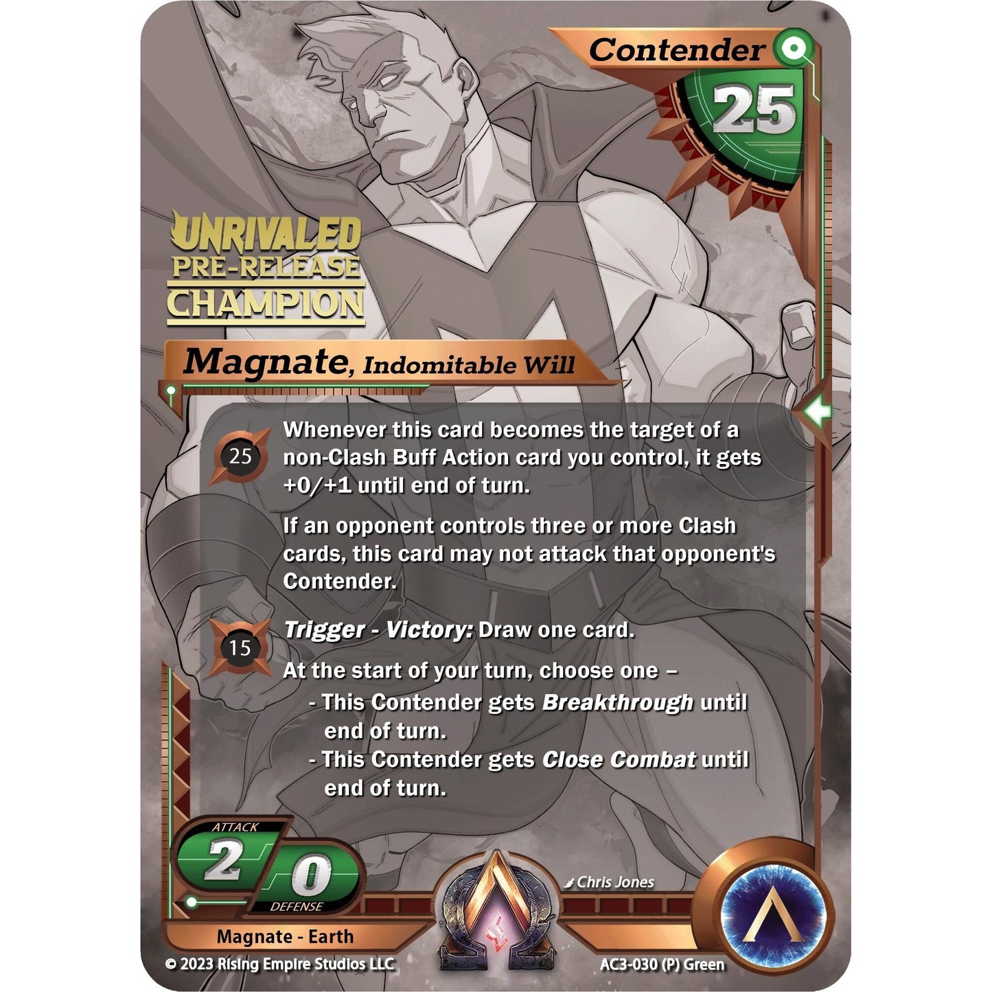 Image for Magnate, Indomitable Will (Pre-Release Champion) (AC3-030) (AC3) - Alpha Clash