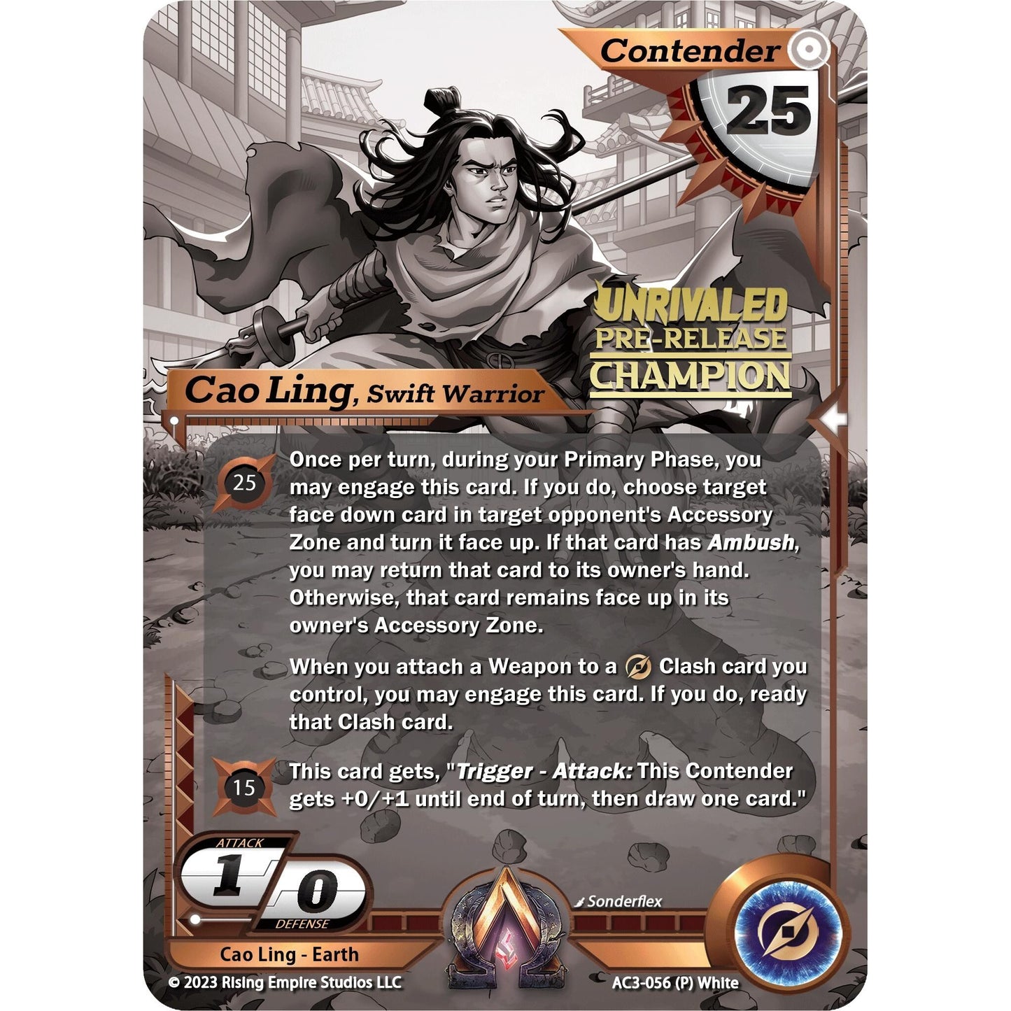 Image for Cao Ling, Swift Warrior (Pre-Release Champion) (AC3-056) (AC3) - Alpha Clash