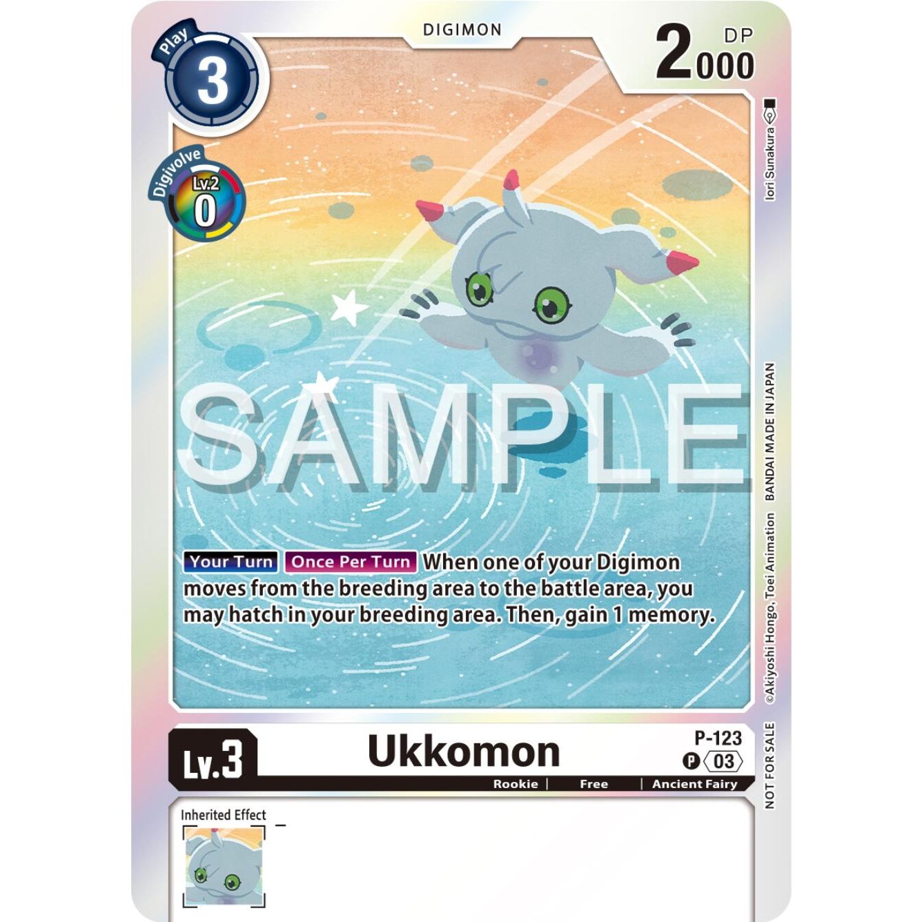 Image for Ukkomon - P-123 (Beginning Observer Pre-Release Winner) (P-123 P) (D-PR) - Digimon Card Game