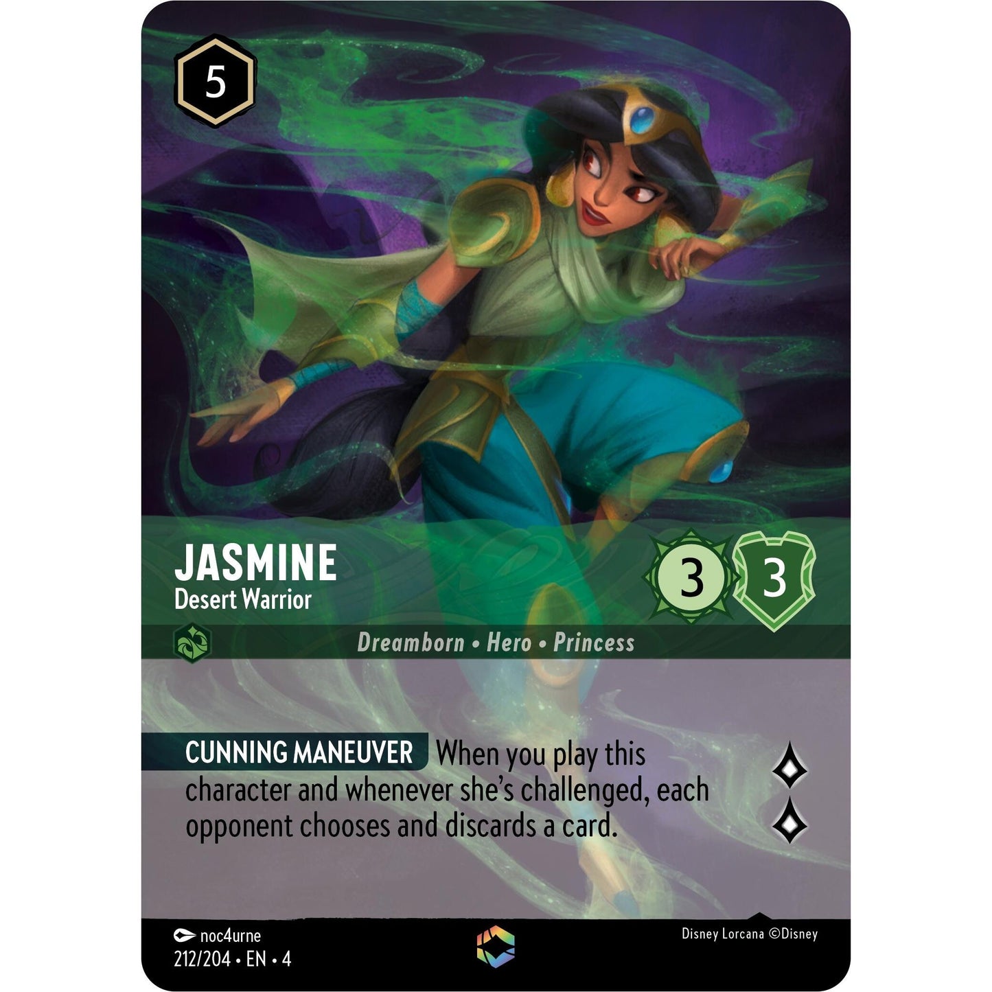 Image for Jasmine - Desert Warrior (Enchanted) (212/204) (4) - Disney Lorcana
