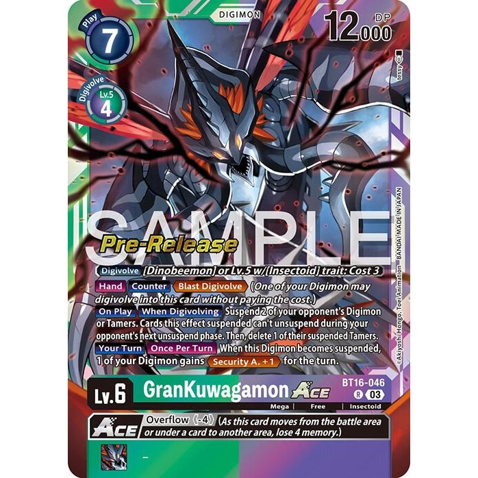 Image for GranKuwagamon ACE (BT16-046 R) (BT16_PR) - Digimon Card Game