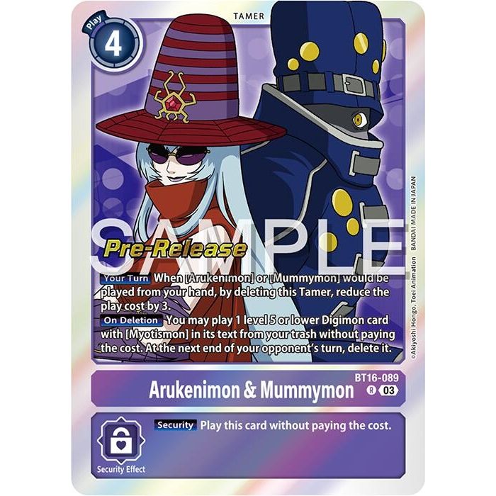 Image for Arukenimon & Mummymon (BT16-089 R) (BT16_PR) - Digimon Card Game