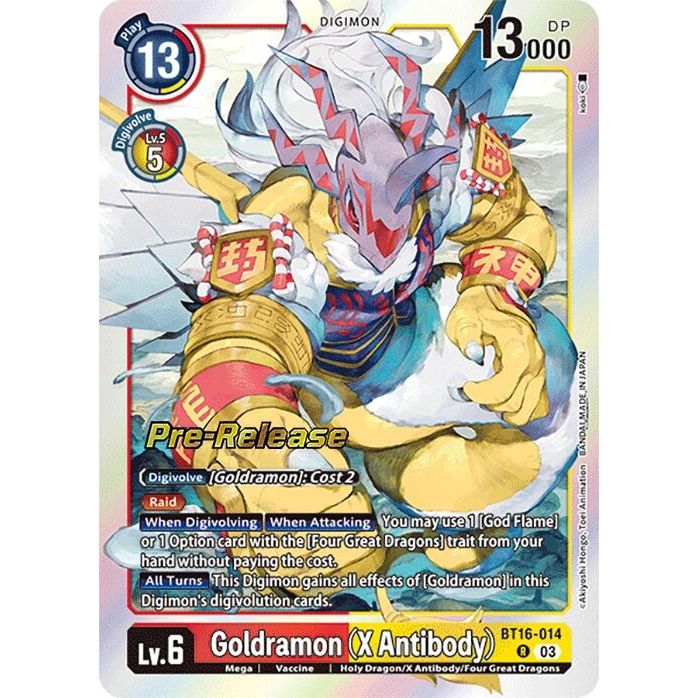 Image for Goldramon (X Antibody) (BT16-014 R) (BT16_PR) - Digimon Card Game