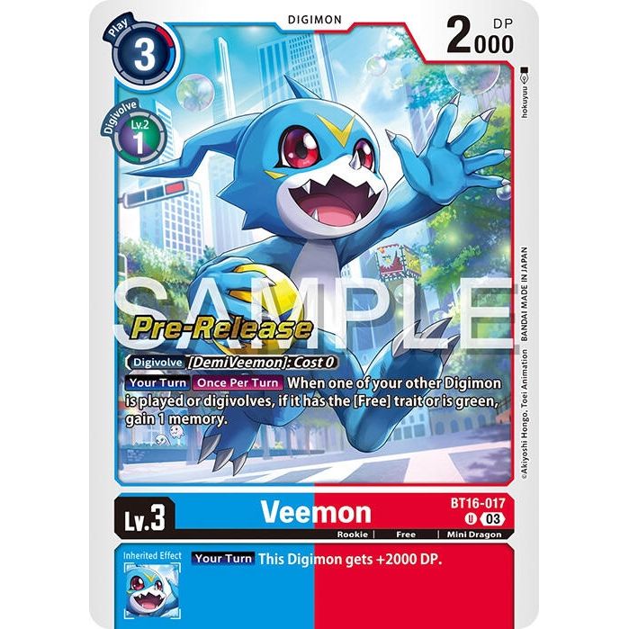 Image for Veemon (BT16-017 U) (BT16_PR) - Digimon Card Game