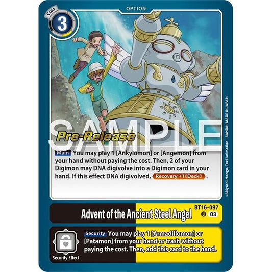 Image for Advent of the Ancient Steel Angel (BT16-097 U) (BT16_PR) - Digimon Card Game