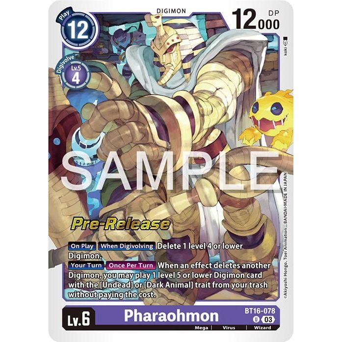 Image for Pharaohmon (BT16-078 U) (BT16_PR) - Digimon Card Game