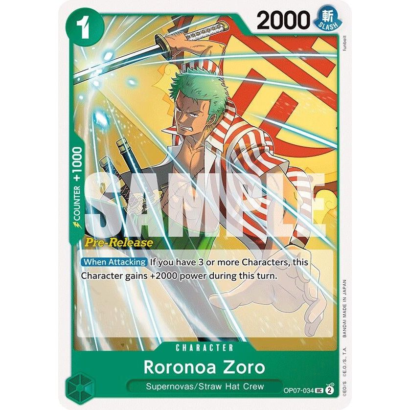Image for Roronoa Zoro (034) (OP07-034) (OP07 PRE) - One Piece Card Game