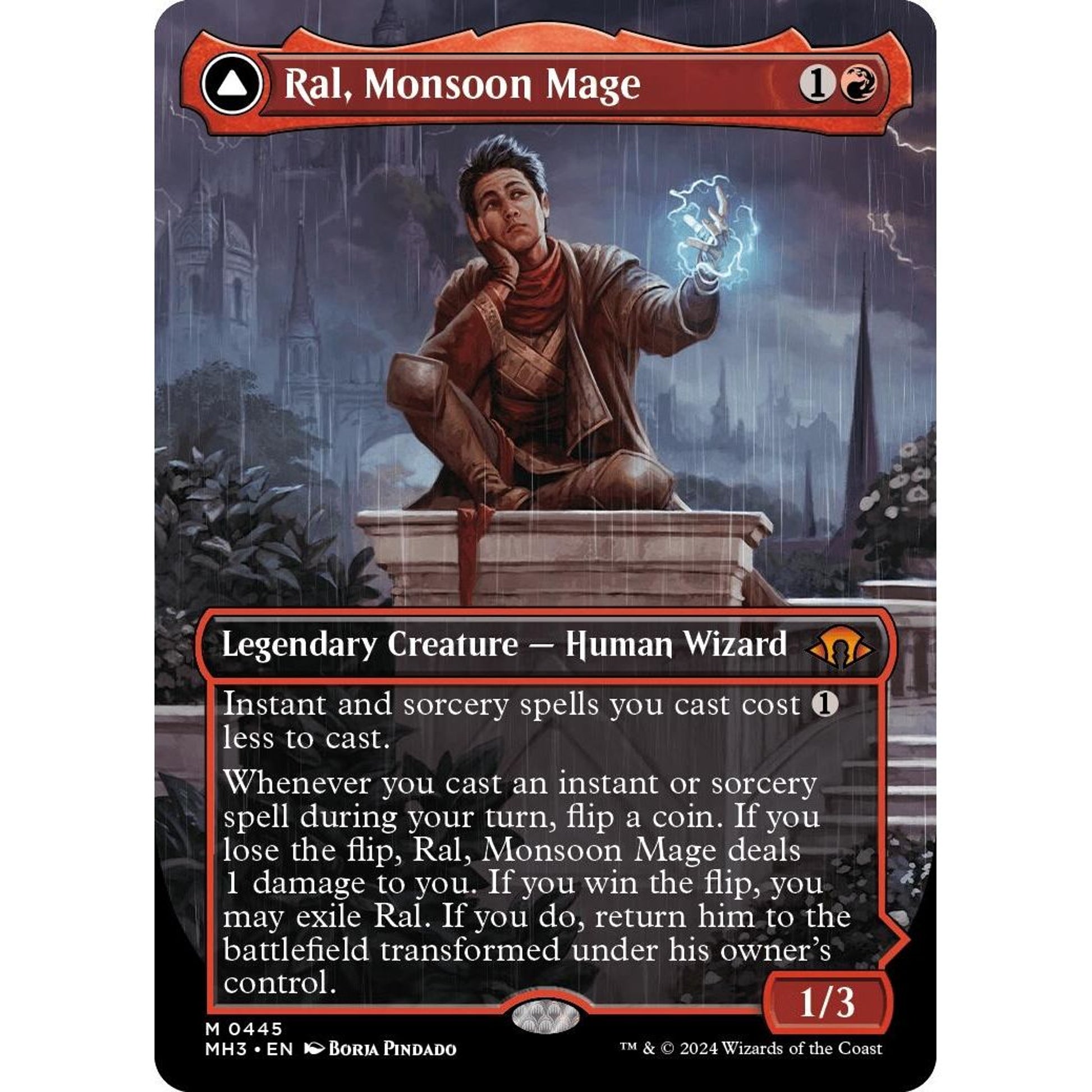 Image for Ral, Monsoon Mage (Borderless) (445) (MH3) - Magic: The Gathering