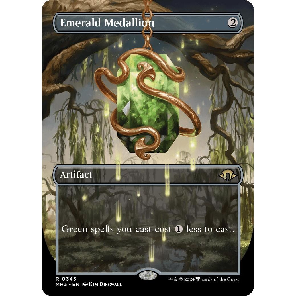 Image for Emerald Medallion (Borderless) (345) (MH3) - Magic: The Gathering