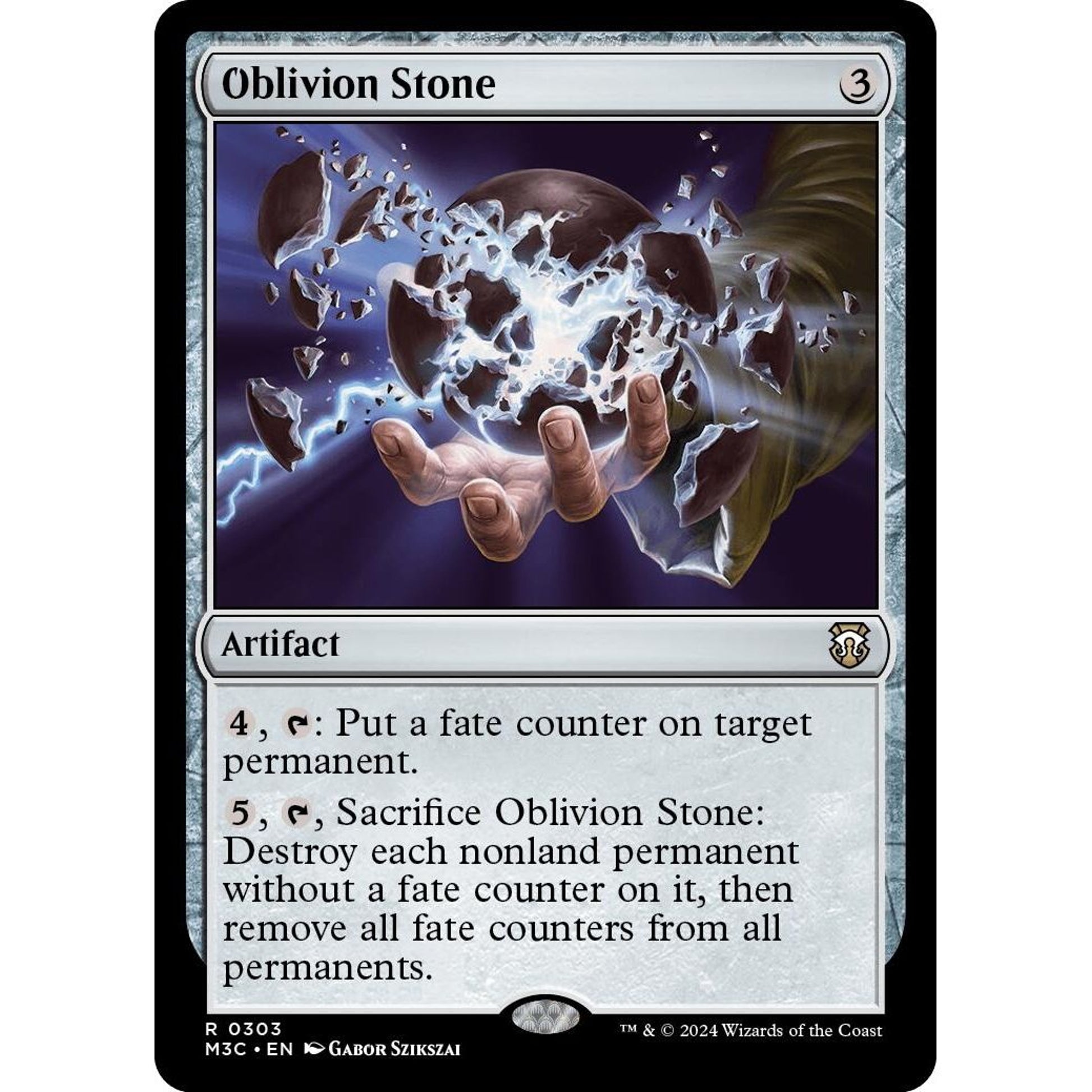 Image for Oblivion Stone (Ripple Foil) (303) (M3C) - Magic: The Gathering
