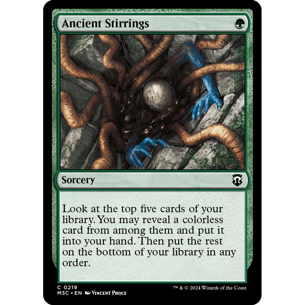 Image for Ancient Stirrings (Ripple Foil) (219) (M3C) - Magic: The Gathering
