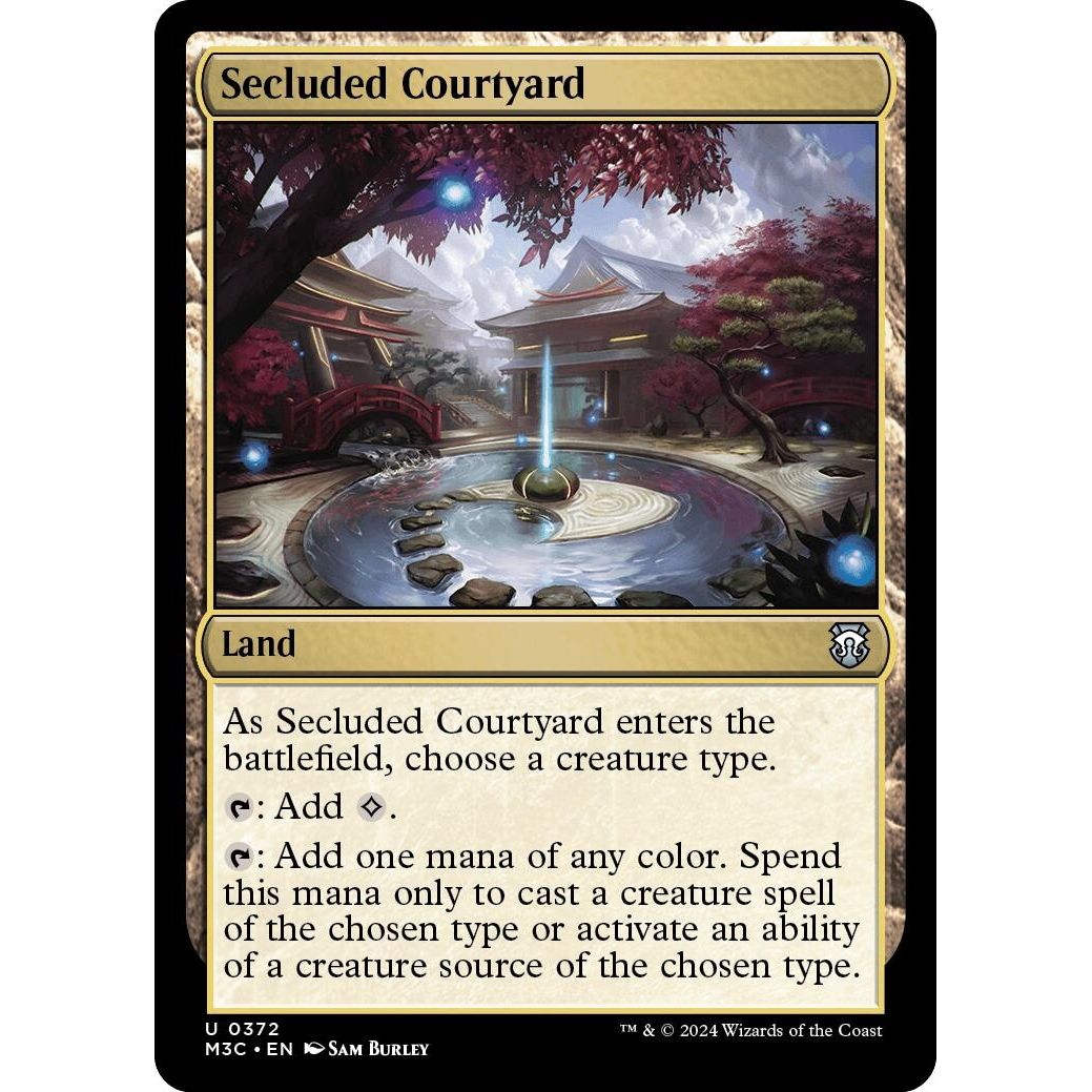 Image for Secluded Courtyard (Ripple Foil) (372) (M3C) - Magic: The Gathering