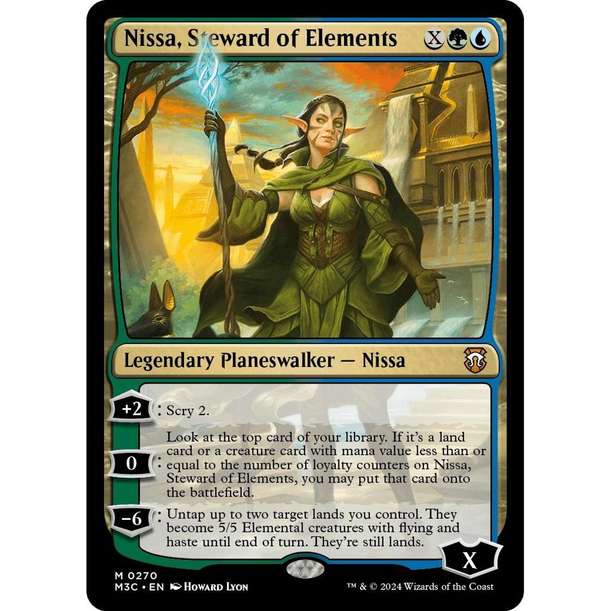 Image for Nissa, Steward of Elements (Ripple Foil) (270) (M3C) - Magic: The Gathering