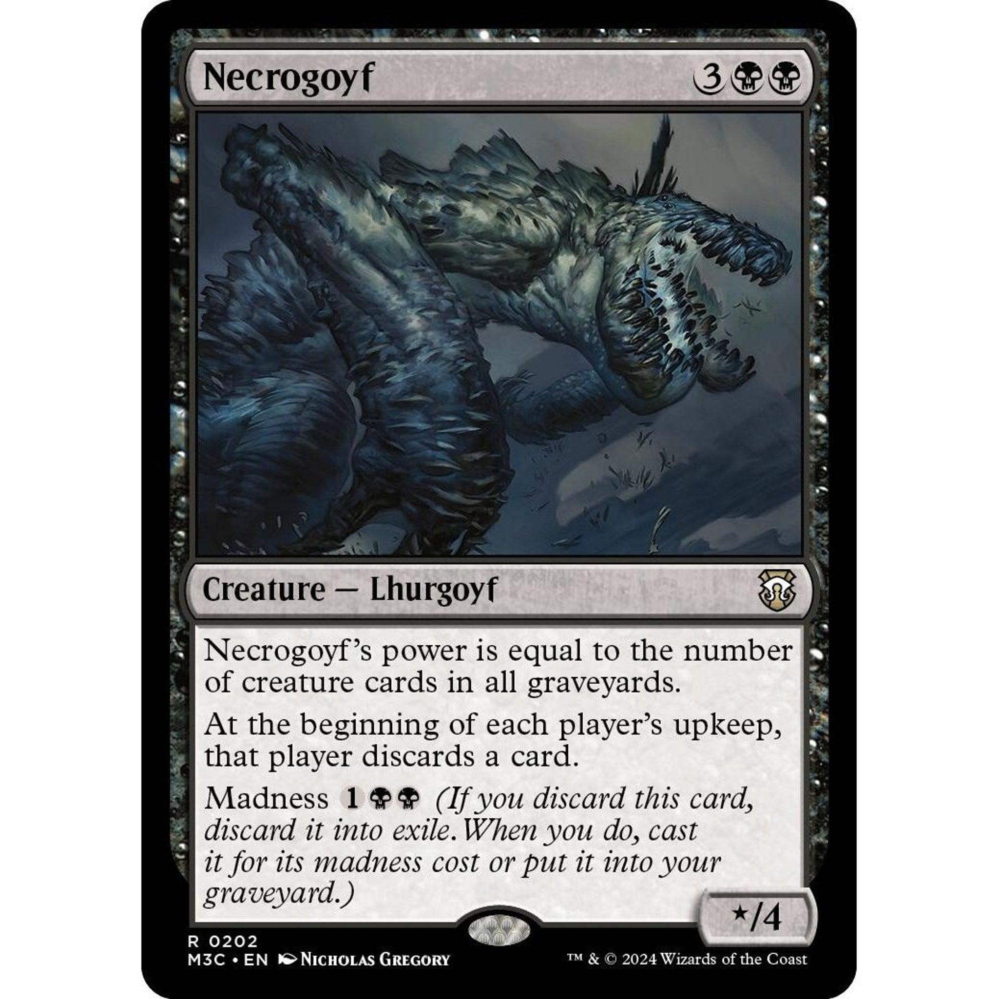 Image for Necrogoyf (Ripple Foil) (202) (M3C) - Magic: The Gathering