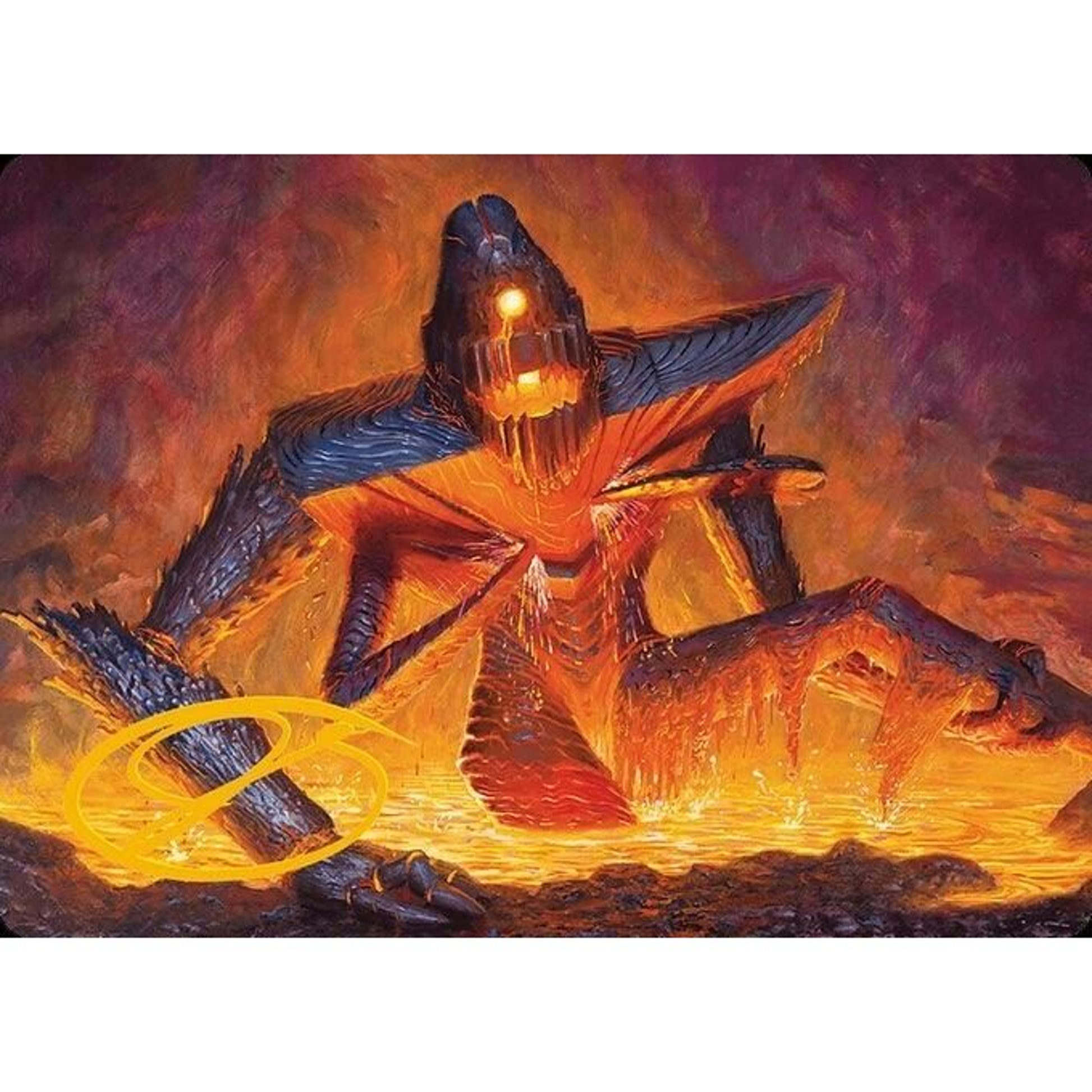 Image for Molten Gatekeeper Art Card (Gold-Stamped Signature) (5) (ASMH3) - Magic: The Gathering