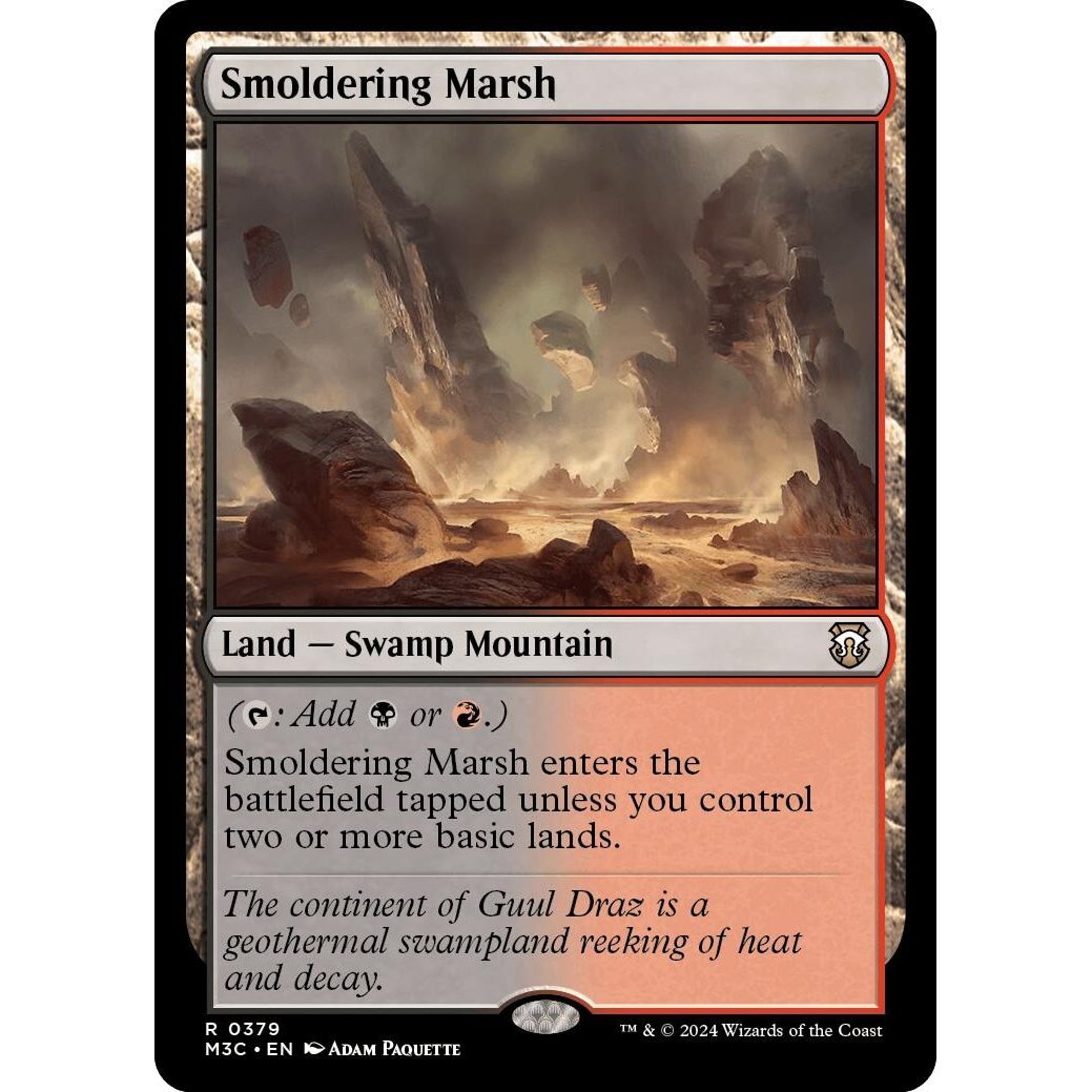 Image for Smoldering Marsh (Ripple Foil) (379) (M3C) - Magic: The Gathering