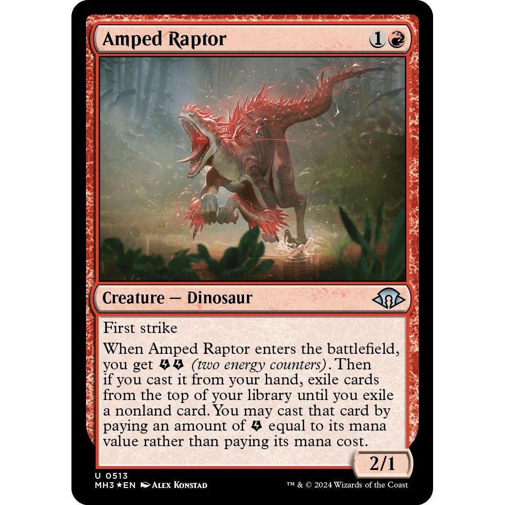 Image for Amped Raptor (Ripple Foil) (513) (MH3) - Magic: The Gathering