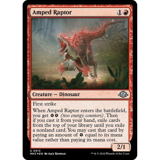 Image for Amped Raptor (Ripple Foil) (513) (MH3) - Magic: The Gathering