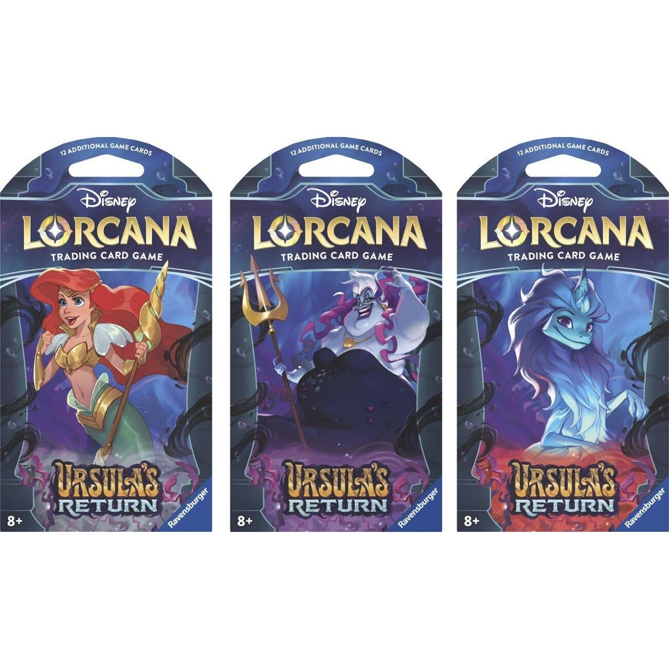 Image for Disney Lorcana: Ursula's Return Sleeved Booster Pack Art Bundle [Set of 3] - Disney Lorcana