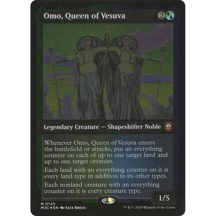 Image for Omo, Queen of Vesuva (Display Commander) - Thick Stock (145) (M3C) - Magic: The Gathering