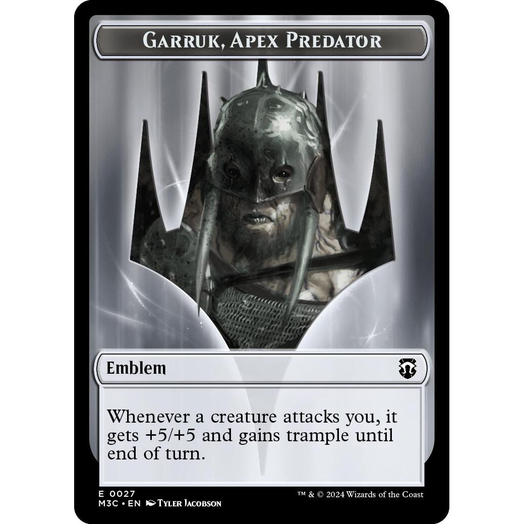 Image for Emblem - Garruk, Apex Predator // Saproling Double-Sided Token (27 // 21) (M3C) - Magic: The Gathering