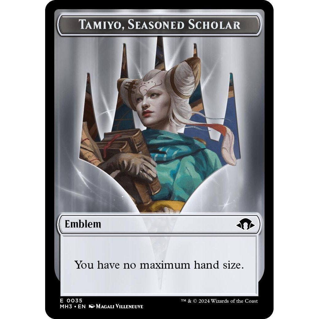 Image for Emblem - Tamiyo, Seasoned Scholar // Energy Reserve Double-Sided Token (35 // 36) (MH3) - Magic: The Gathering