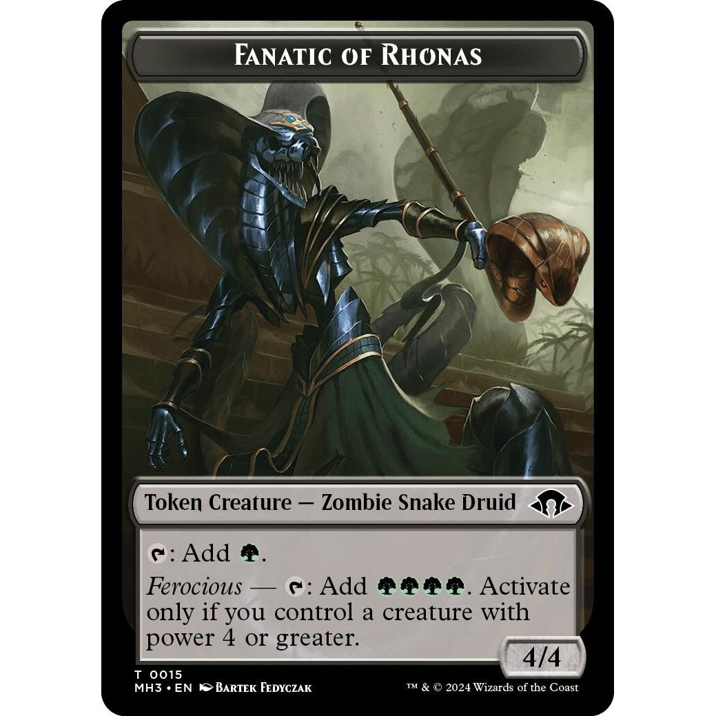 Image for Fanatic of Rhonas // Energy Reserve Double-Sided Token (15 // 36) (MH3) - Magic: The Gathering