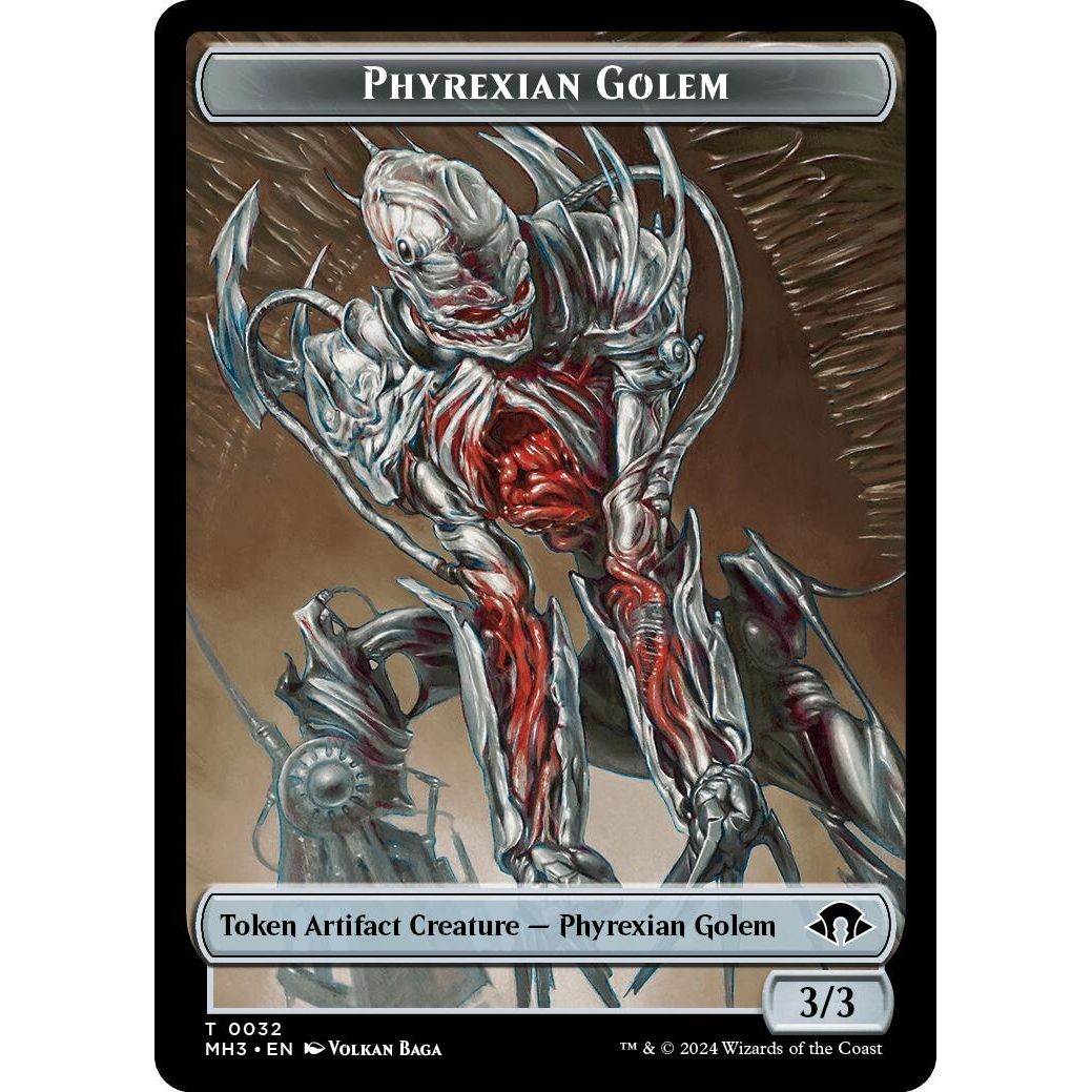 Image for Phyrexian Golem // Energy Reserve Double-Sided Token (32 // 36) (MH3) - Magic: The Gathering