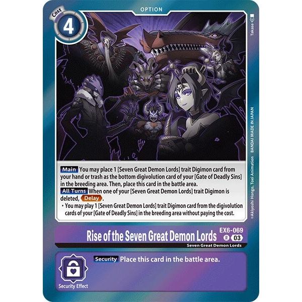 Image for Rise of the Seven Great Demon Lords (EX6-069 R) (EX06) - Digimon Card Game