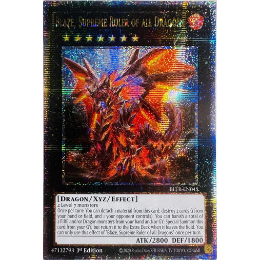 Image for Blaze, Supreme Ruler of all Dragons (Quarter Century Secret Rare) (BLTR-EN045) (BLTR) - YuGiOh
