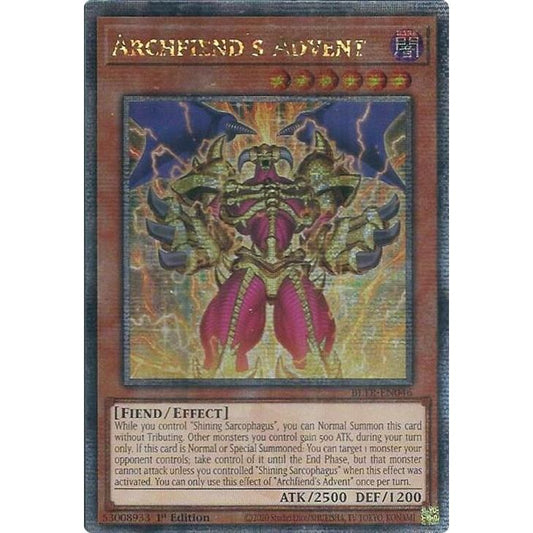 Image for Archfiend's Advent (Quarter Century Secret Rare) (BLTR-EN046) (BLTR) - YuGiOh