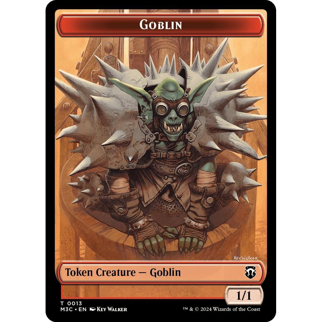 Image for Goblin (Ripple Foil) // Tarmogoyf Double-Sided Token (13 // 22) (M3C) - Magic: The Gathering