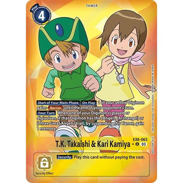 Image for T.K. Takaishi & Kari Kamiya (Box Promotion Pack: Infernal Ascension) (EX6-063 U) (EX06) - Digimon Card Game