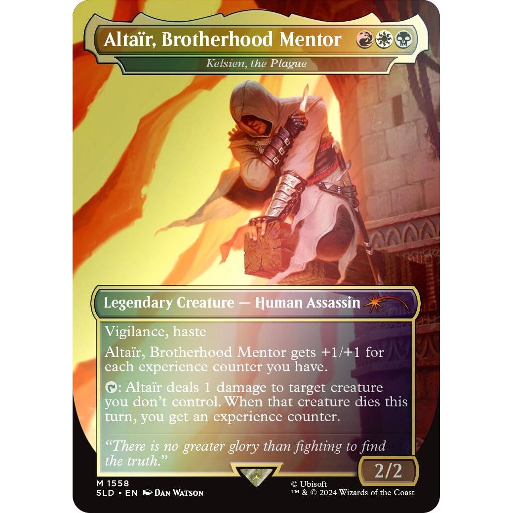 Image for Altair, Brotherhood Mentor - Kelsien, the Plague (Rainbow Foil) (1558) (SLD) - Magic: The Gathering