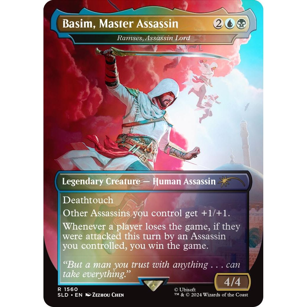 Image for Basim, Master Assassin - Ramses, Assassin Lord (Rainbow Foil) (1560) (SLD) - Magic: The Gathering