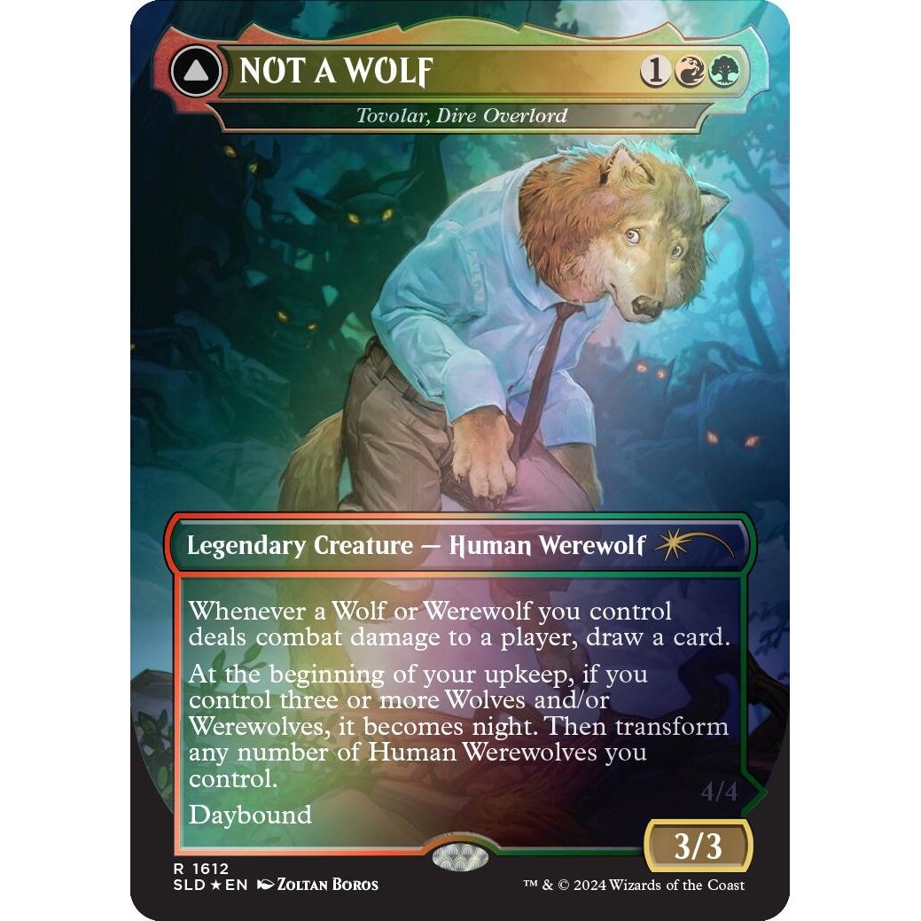 Image for NOT A WOLF - Tovolar, Dire Overlord (Rainbow Foil) (1612) (SLD) - Magic: The Gathering