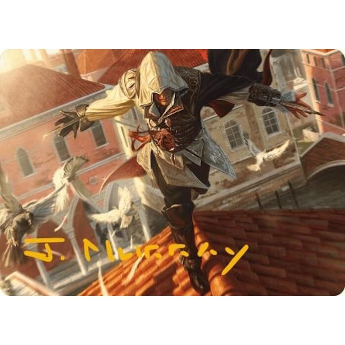 Image for Ezio, Blade of Vengeance Art Card (Gold-Stamped Signature) (19) (ASACR) - Magic: The Gathering