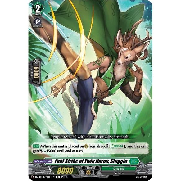Image for Foot Strike of Twin Horns, Staggin (DZ-BT02/108EN) (DZ-BT02) - Cardfight Vanguard
