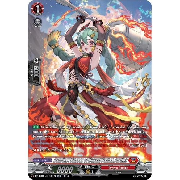 Image for Dancing Princess of Elegant Flames, Justina (SR) (DZ-BT02/SR06EN) (DZ-BT02) - Cardfight Vanguard