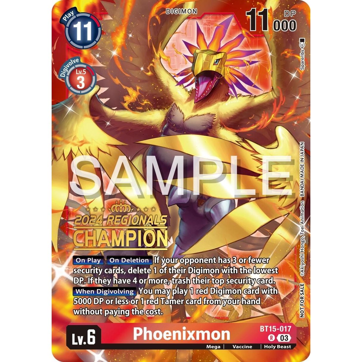 Image for Phoenixmon (2024 Regionals Champion) (BT15-017 R) (BT15) - Digimon Card Game