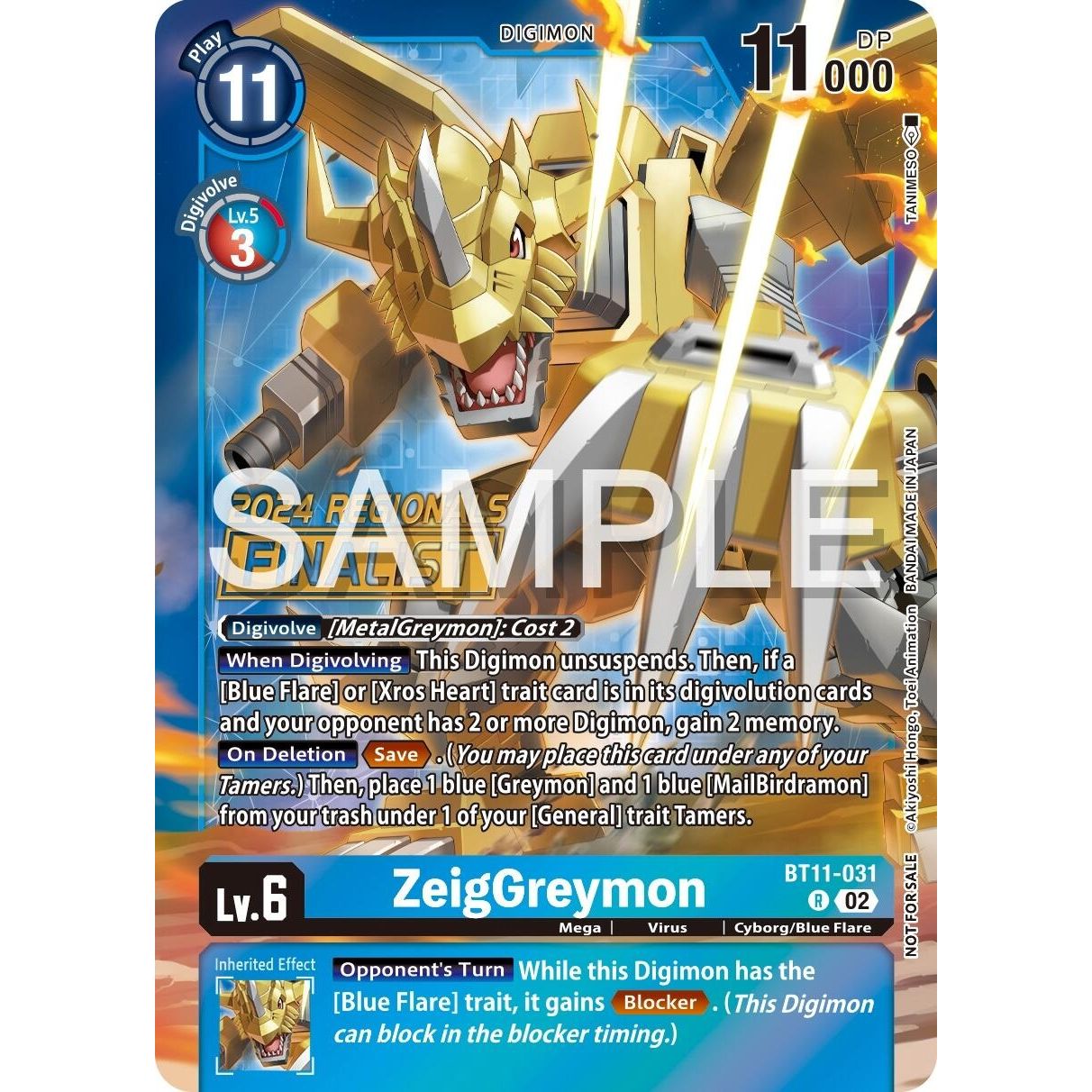 Image for ZeigGreymon (2024 Regionals Finalist) (BT11-031 R) (BT11) - Digimon Card Game