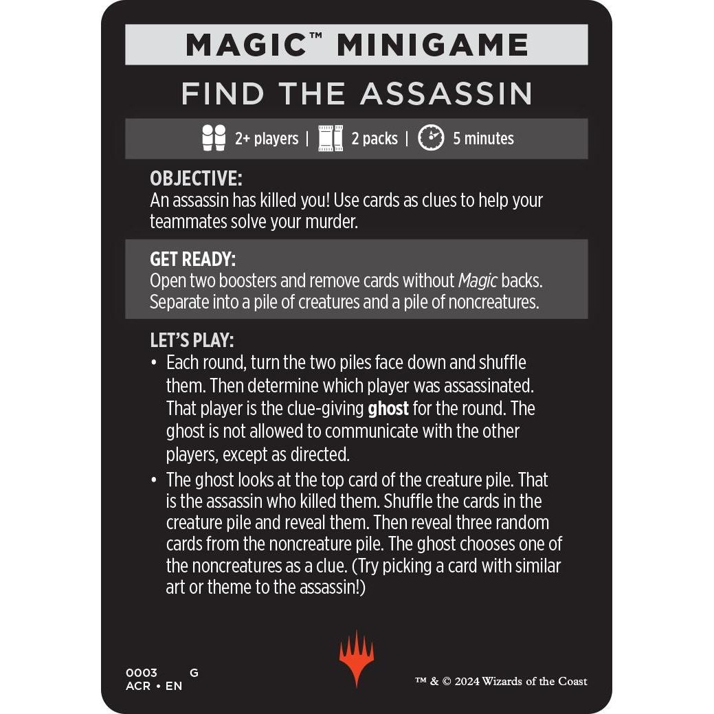 Image for Magic Minigame: Find The Assassin (3) (ACR) - Magic: The Gathering